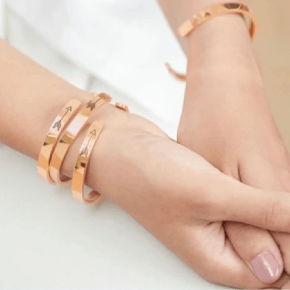 Gold Plated Arrow Cuff Adjustable Bangle Bracelet… - image 1